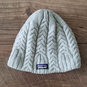 Patagonia gray fleece lined hat, one size